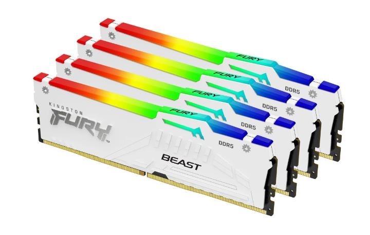 Изображение Оперативная память 4x16 GB DDR5 Kingston Fury Beast White RGB (48000 Мб/с, 6000 МГц, CL40)