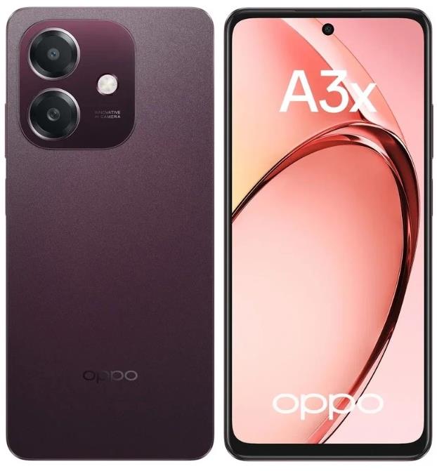 Изображение Смартфон OPPO A3x (128 Гб/4 Гб) бургунди