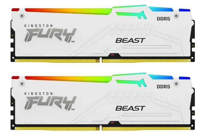 Изображение Оперативная память 2x16 GB DDR5 Kingston Fury Beast White RGB (48000 Мб/с, 6000 МГц, CL40)