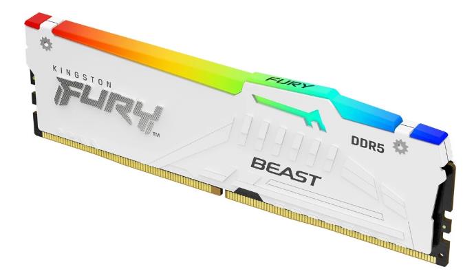 Изображение Оперативная память 1x32 GB DDR5 Kingston Fury Beast White RGB (51200 Мб/с, 6400 МГц, CL32)