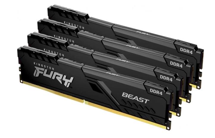 Изображение Оперативная память 4x16 GB DDR4 Kingston Fury Beast Black (21300 МБ/с, 2666 МГц, CL16)