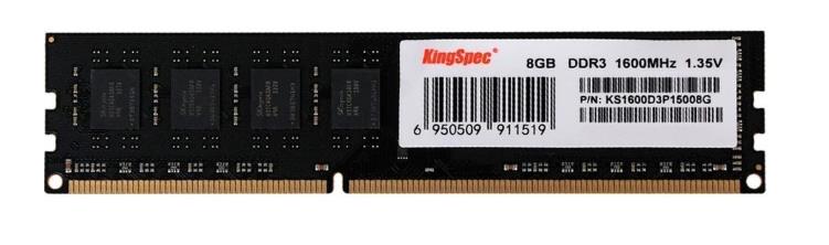 Изображение Оперативная память 8 GB DDR3 KingSpec KS1600D3P15008G (12800 МБ/с, 1600 МГц, CL11)