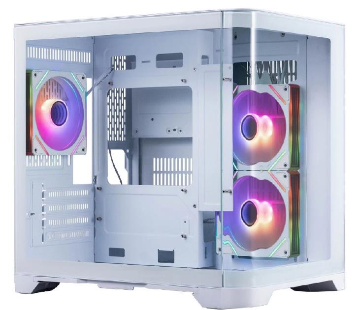 Изображение Корпус 1STPLAYER UView UV5 ARGB White (mATX, Mini-ITX, белый, без БП)/(UV5-WH-2FC7R-W-1FC7-W)