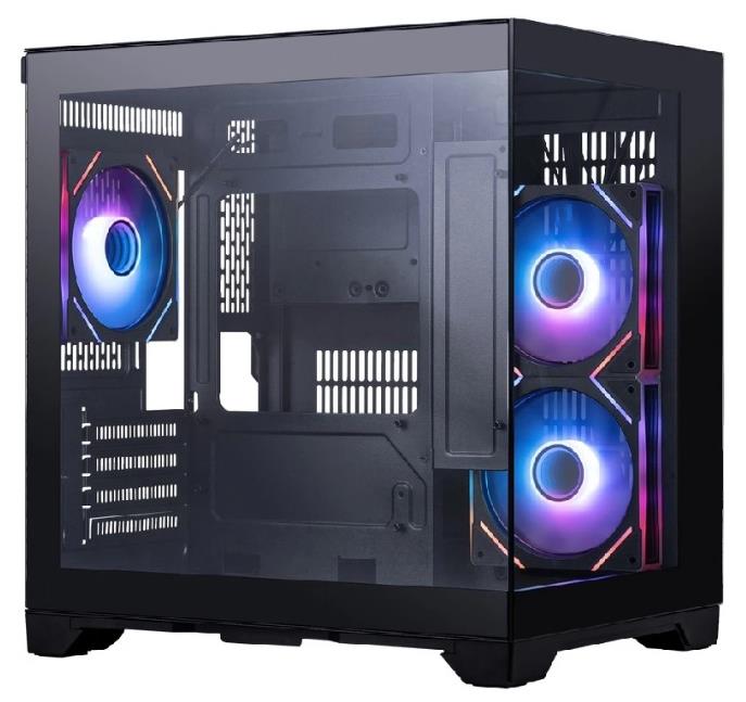 Изображение Корпус 1STPLAYER MEGAVIEW MV5-TP ARGB Black (mATX, Mini-ITX, черный, без БП)/(MV5-TP-BK-2FC7R-1FC7)
