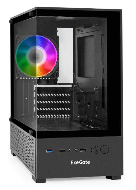 Изображение Корпус ExeGate i3 SEA 600W Black (mATX, Mini-ITX, черный, 600 Вт)/(298753)