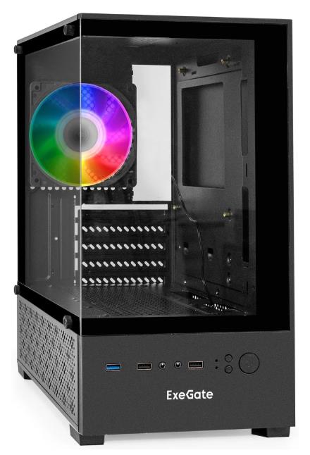 Изображение Корпус ExeGate i3 SEA 700W Black (mATX, Mini-ITX, черный, 700 Вт)/(298755)