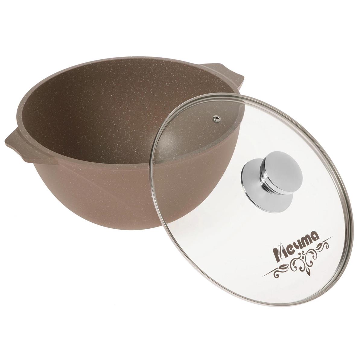 Изображение Казан Мечта 55806 со стеклянной крышкой. "Гранит brown" алюминий 5 л