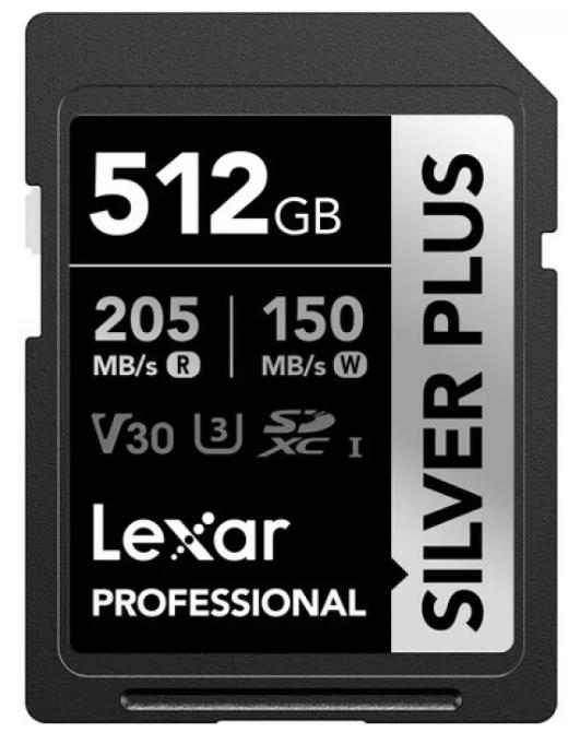Изображение Карта памяти Lexar SDXC Professional Silver Plus Class 10 512 Гб  LSDSIPL512G-BNNNG