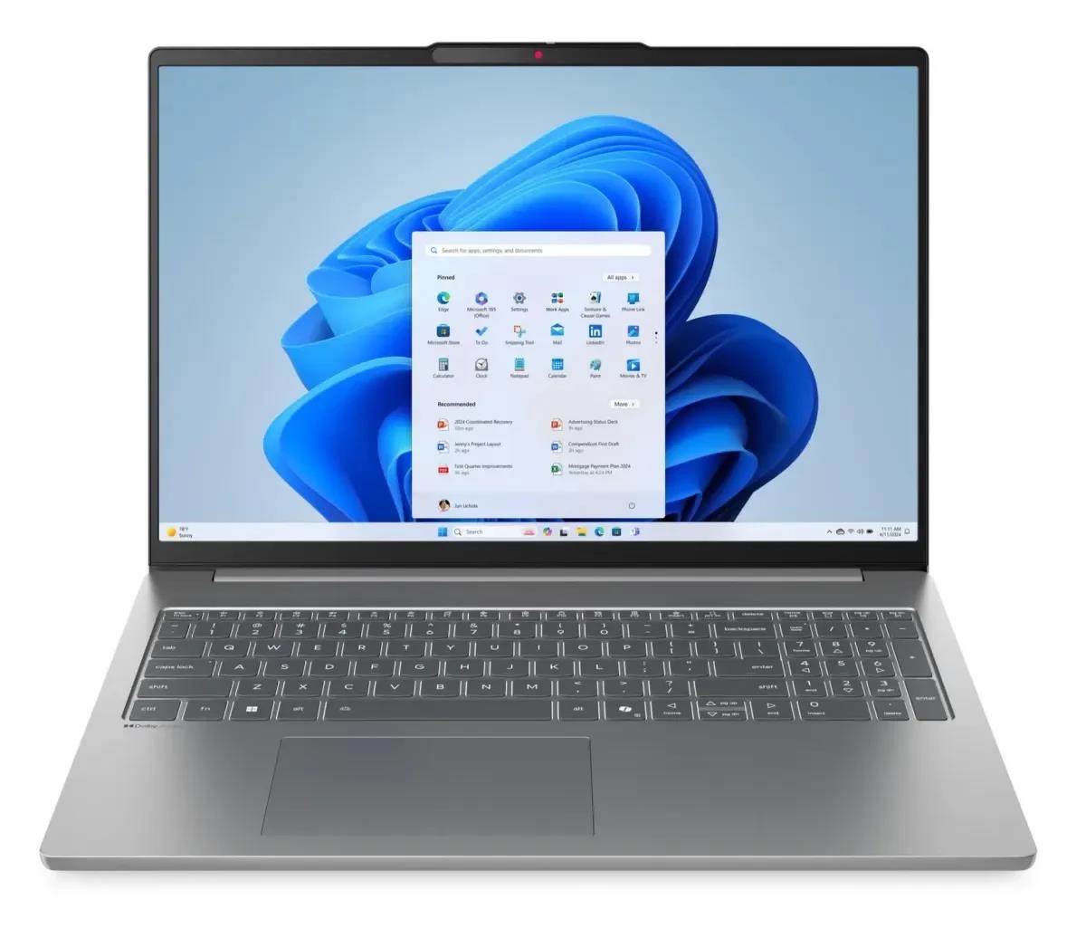 Изображение Ноутбук Lenovo IdeaPad Slim 5 16AKP10 (AMD 350 2000 МГц/ SSD 512 ГБ  /RAM 16 ГБ/ 16" 2880x1800/VGA встроенная/ Без ОС) (83HY000RRK)