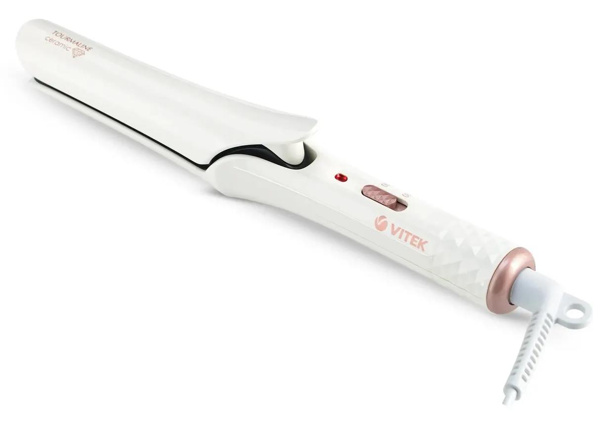 Изображение Щипцы для волос VITEK VT-8406 белый (25 Вт /200 °C/Керамико-турмалиновое)