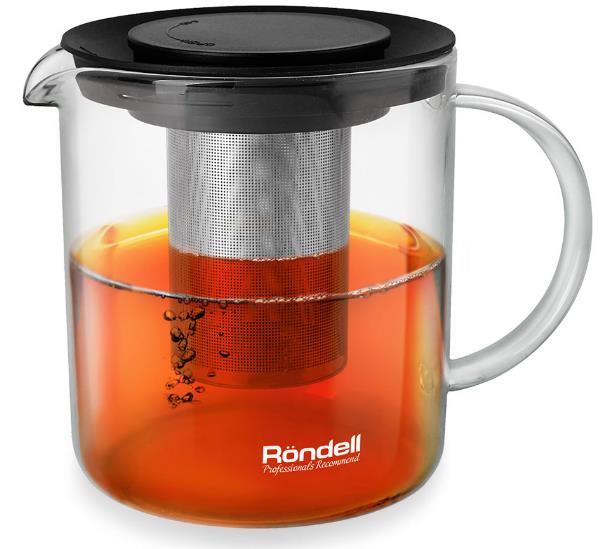Изображение Чайник заварочный Rondell RDS-1233 (черный, прозрачный/1 л )