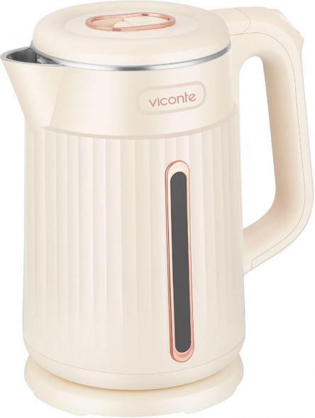 Изображение Электрический чайник Viconte VC-3343 Gareth (2200 Вт/1,8 л /пластик, нержавеющая сталь/бежевый)
