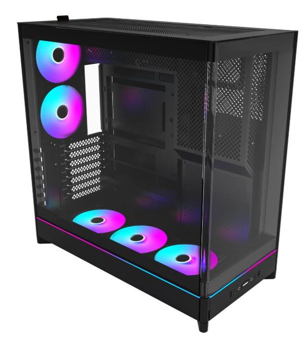 Изображение Корпус Montech HS02 PRO BLACK (mATX, ATX, Mini-ITX, черный, без БП)/(HS02 PRO BLACK)