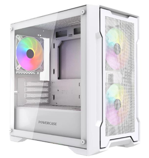 Изображение Корпус PowerCase Mistral Micro X3W ARGB White (mATX, Mini-ITX, белый, без БП)/(CMMXW-A3)