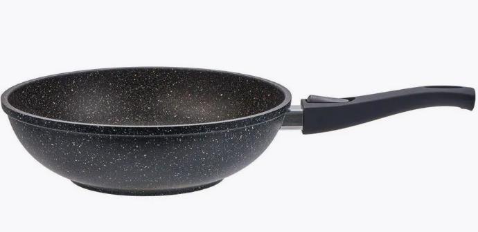 Изображение Сковорода-вок Casta EliZone ELZ-28-WK-SR съёмная ручка литой алюминий Индукция (28 см Съемные ручки)