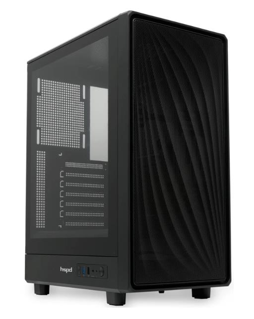 Изображение Корпус HSPD M510-TGBK Black (mATX, ATX, Mini-ITX, черный, без БП)/(M510-TGBK)