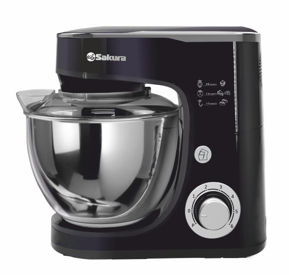 Изображение Миксер Sakura SA-6332BK ELEGANT (1300 Вт /черный)