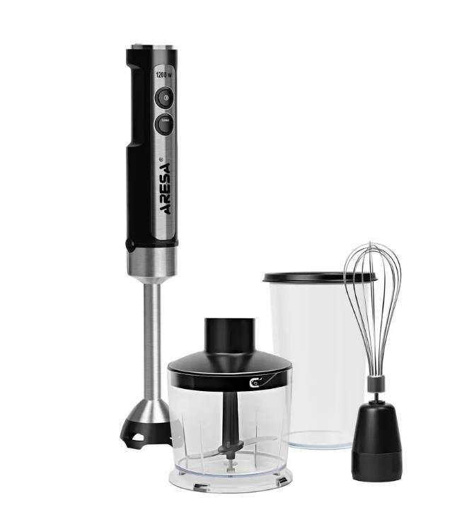 Изображение Блендер Aresa AR-1127 (погружной/1200 Вт/серебристый, черный)