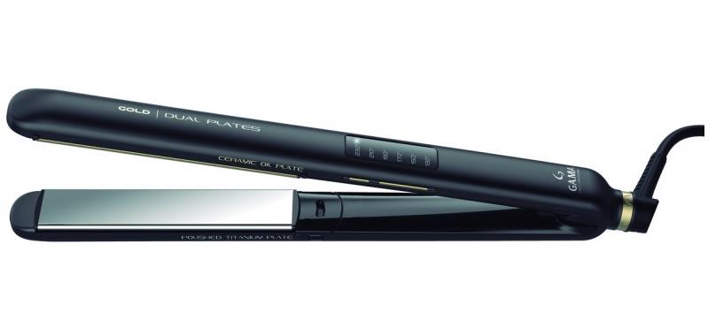 Изображение Щипцы для волос GA.MA CP14 LED DUAL PLATE GOLD - SY (GI2510) черный (50 Вт /230 °C/)