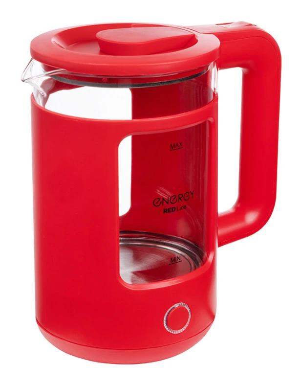 Изображение Электрический чайник Energy E-256 (1500 Вт/1,5 л /стекло, пластик/красный)