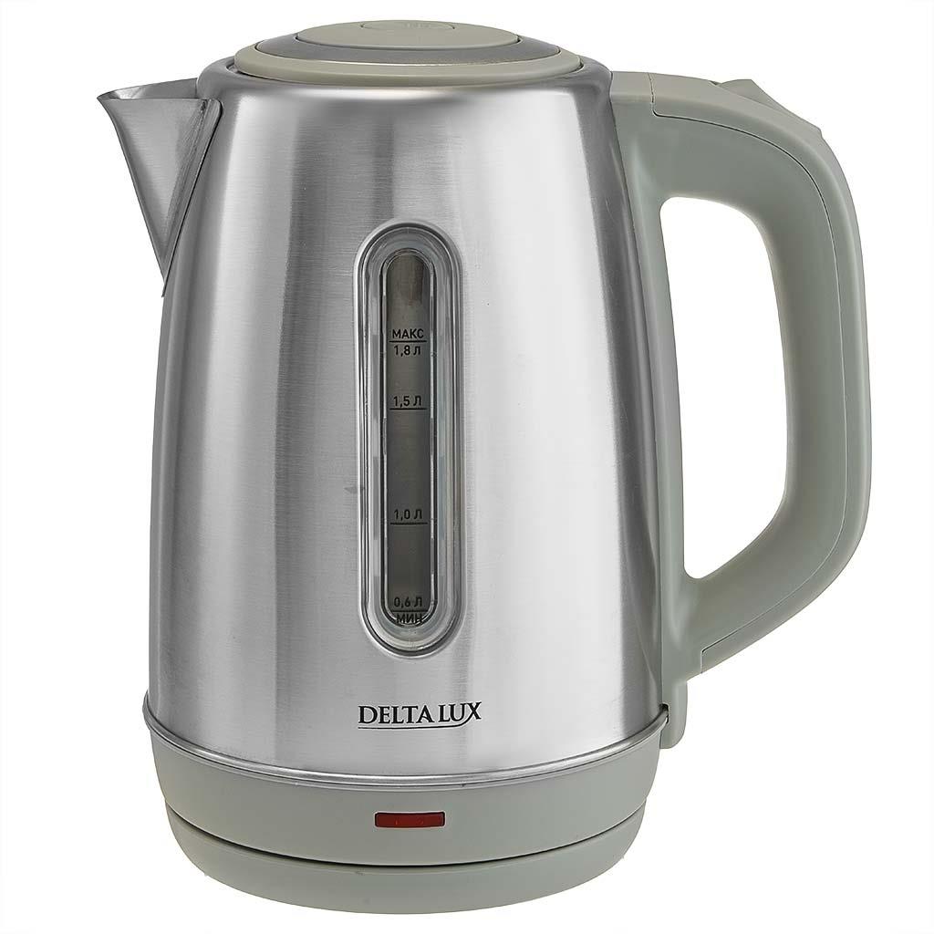 Изображение Электрический чайник DELTA LUX DE-1015 (2000 Вт/1,8 л /нержавеющая сталь/серый)
