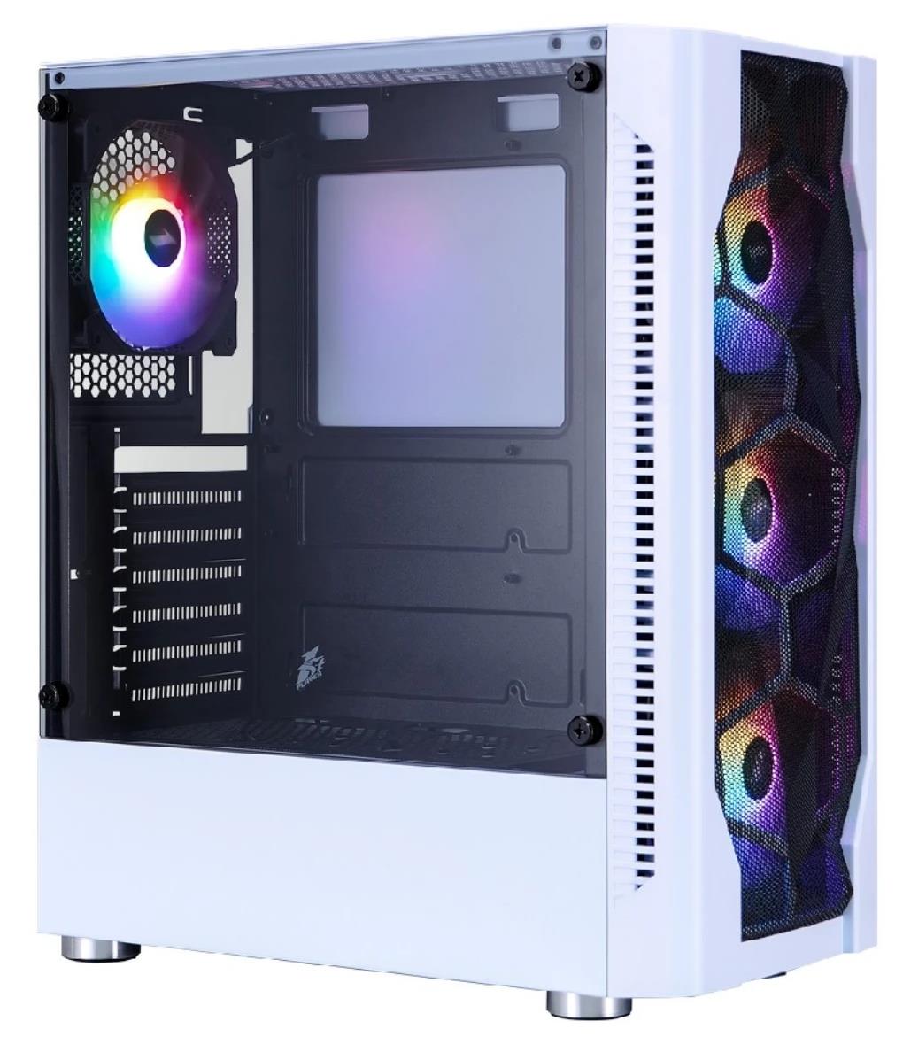 Изображение Корпус 1STPLAYER DK D4 FRGB White (mATX, ATX, Mini-ITX, белый, без БП)/(D4-WH-4F1)