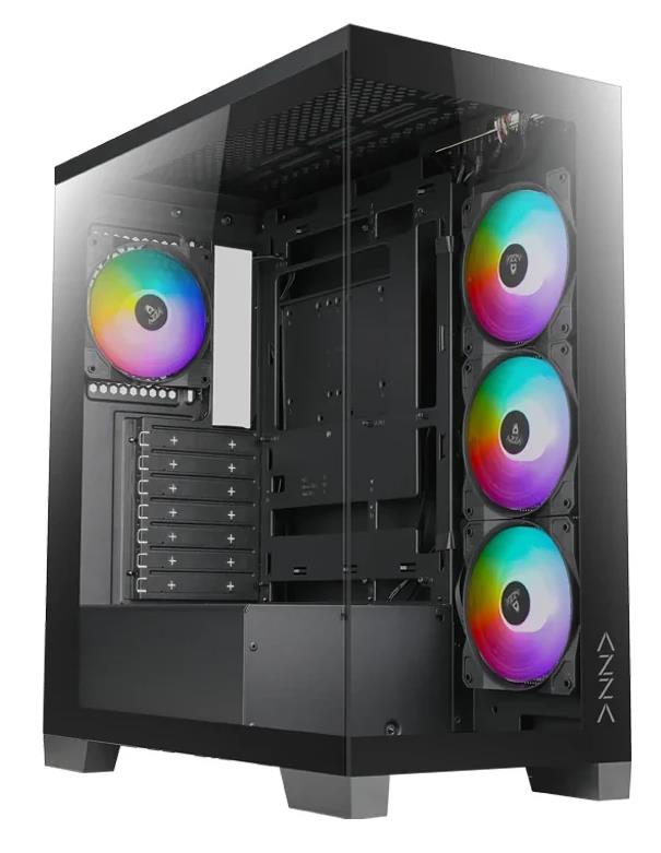 Изображение Корпус AZZA Cove Black (mATX, ATX, Mini-ITX, черный, без БП)/(CSAZ-570B COVE)