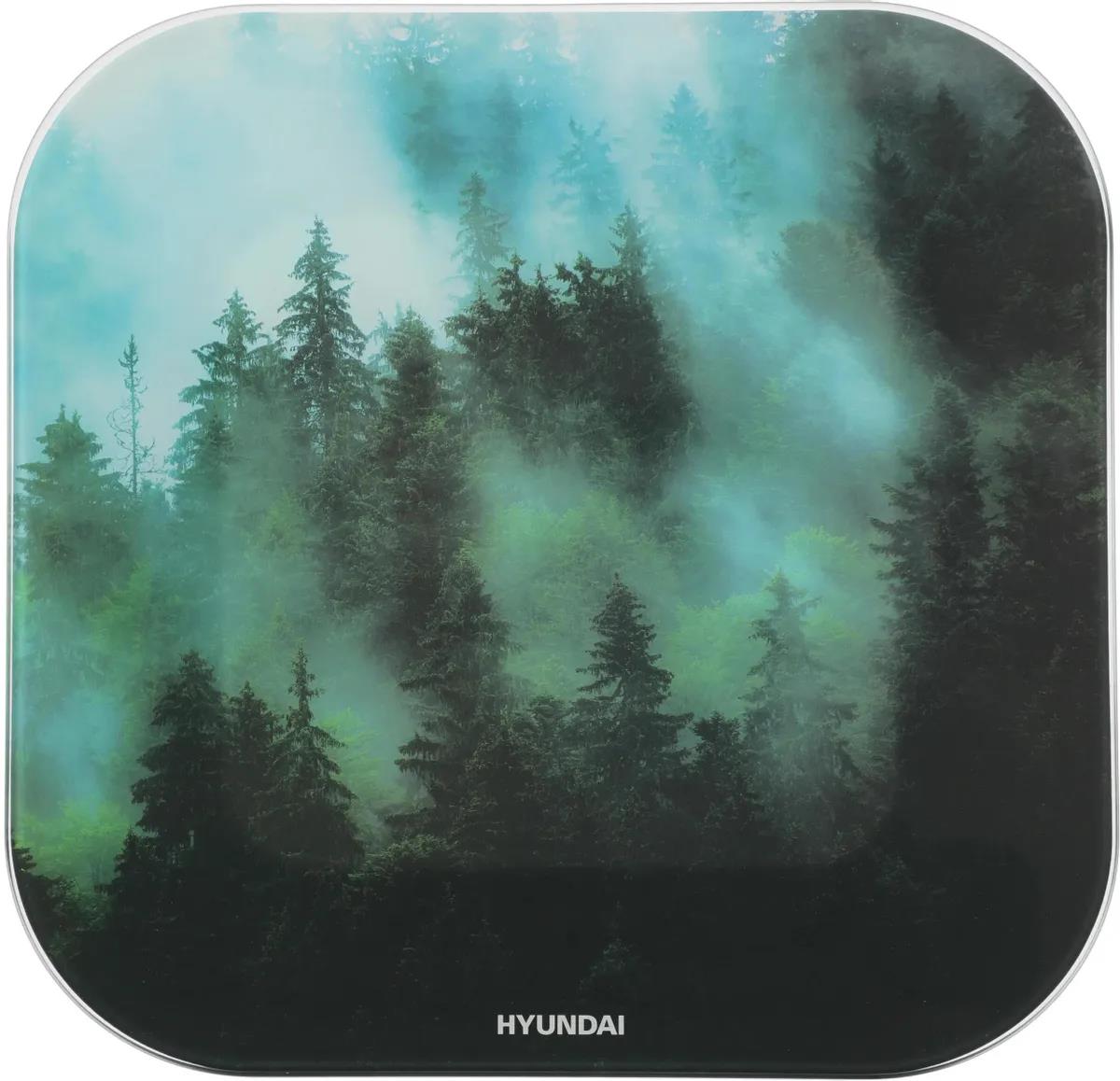 Изображение Весы Hyundai H-BS03761 макс.180кг,зеленый, рисунок