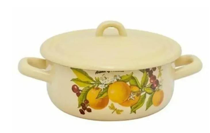 Изображение Кастрюля ЛЫСЬВА 16072/4 КмЭ/Э Фруктовая фантазия эмал (1,45 л )