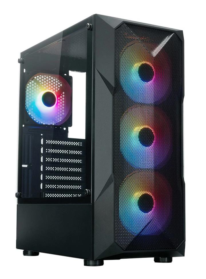 Изображение Корпус XASTRA A304 4FRGB Black (mATX, ATX, Mini-ITX, черный, без БП)/(A304-4FC12F)