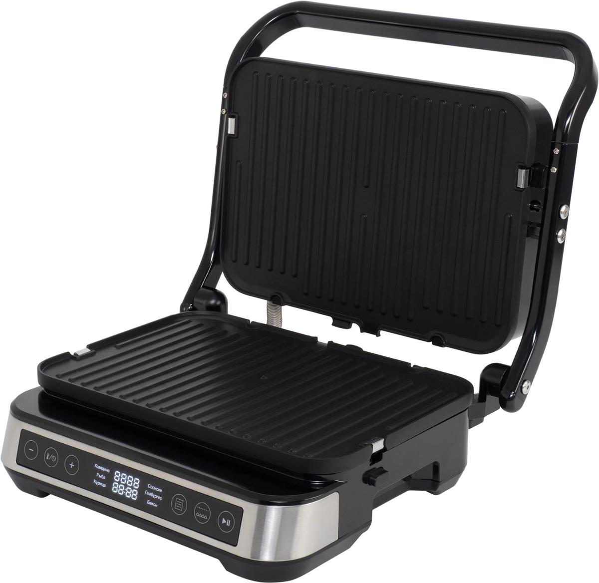 Изображение Электрический гриль Hyundai HYG-5020 2000Вт серебристый/черный, 2000 Вт