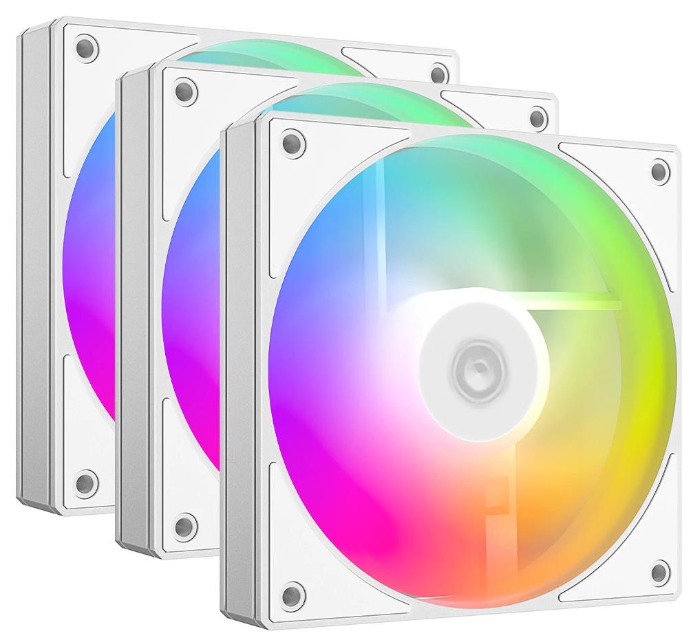 Изображение Вентилятор ID-Cooling AS-120-ARGB-W TRIO (2000 об/мин , 120x120x25 мм,4-pin PWM)