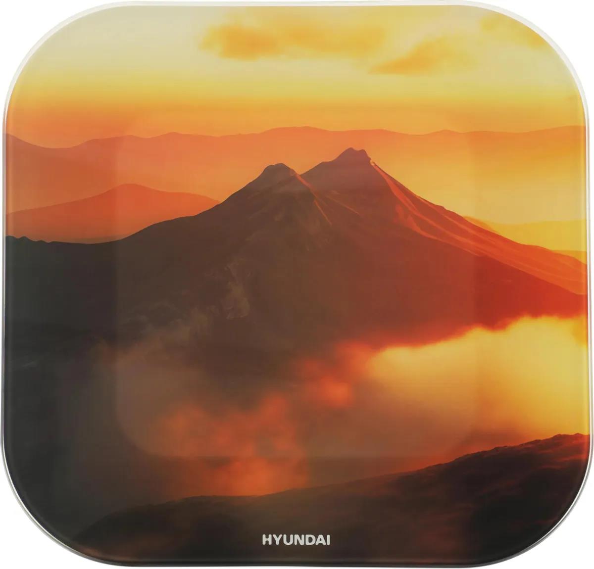 Изображение Весы Hyundai H-BS03981 макс.180кг,оранжевый, рисунок