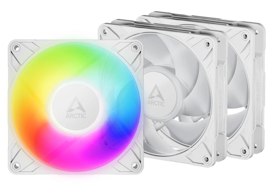 Изображение Вентилятор Arctic P12 Pro A-RGB White 3 Pack (3000 об/мин , 120x120x25 мм,4-pin PWM)