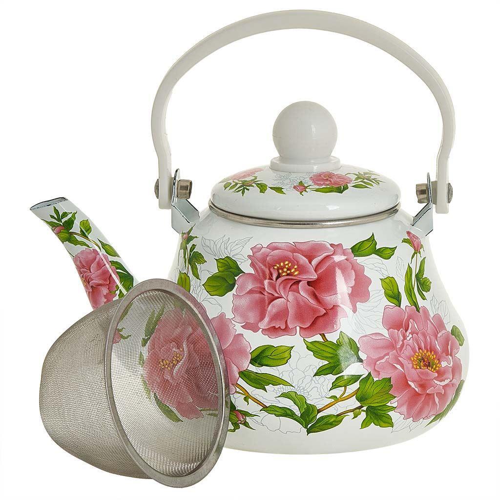 Изображение Чайник METALLONI EM-1334 (1,2, л л /цветы, белый)