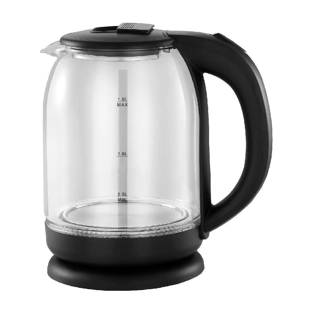 Изображение Электрический чайник Добрыня EC-113 (1,8л) 1800Вт,стекл (1800 Вт/1,8 л /стекло, пластик/прозрачный, черный)