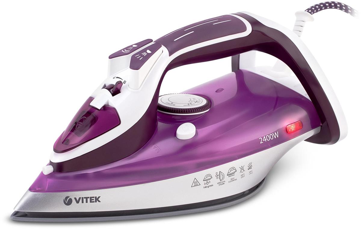 Изображение Утюг VITEK VT-1246 (2400 Вт/белый, фиолетовый)