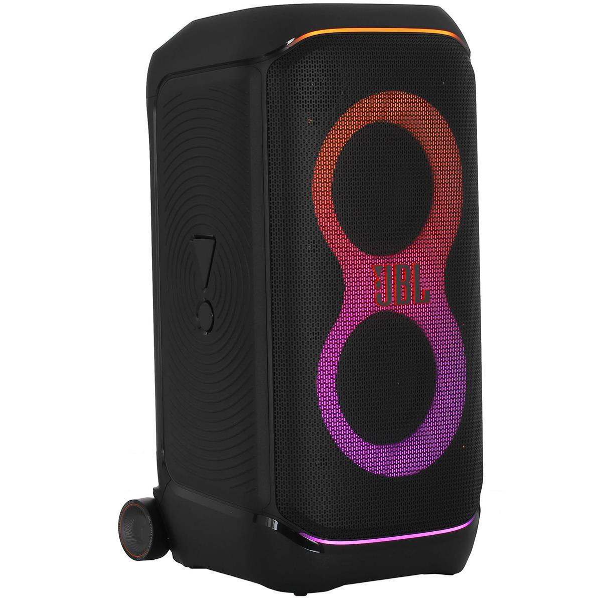 Изображение Портативная акустика JBL PartyBox Stage 320 (1.0 2 x 120 Вт, Bluetooth, AUX, USB, 6.3 мм jack, RGb подсветка, IPX4, JBLPBSTAGE320UK) (240 Вт   черный)