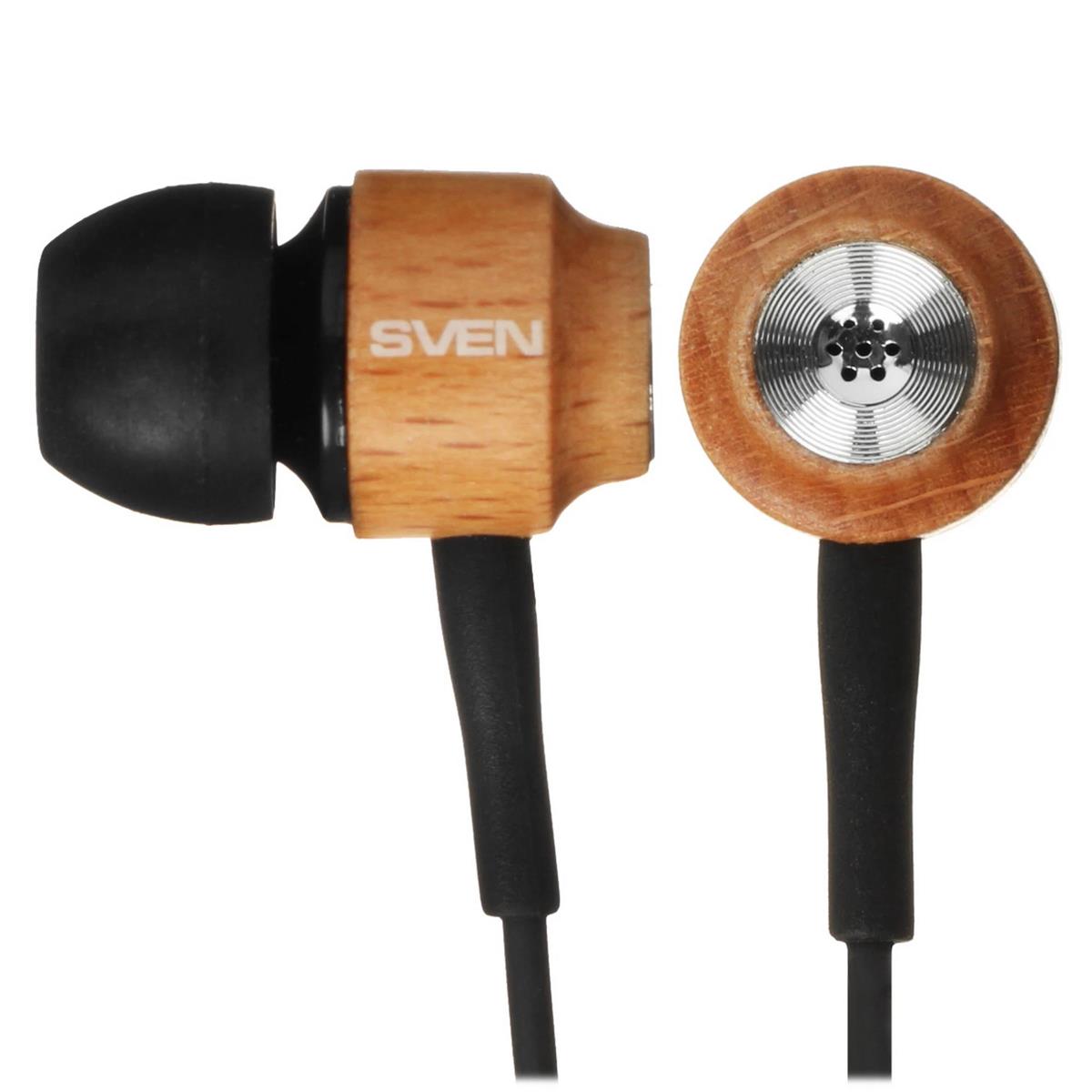Изображение Наушники Sven E 12 WD черный, коричневый