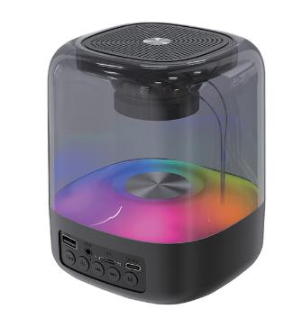 Изображение Портативная акустика Qumo Plasma ВТ 0082 5 ВТ объемное звучание RGb подсветка (5 Вт   черный)