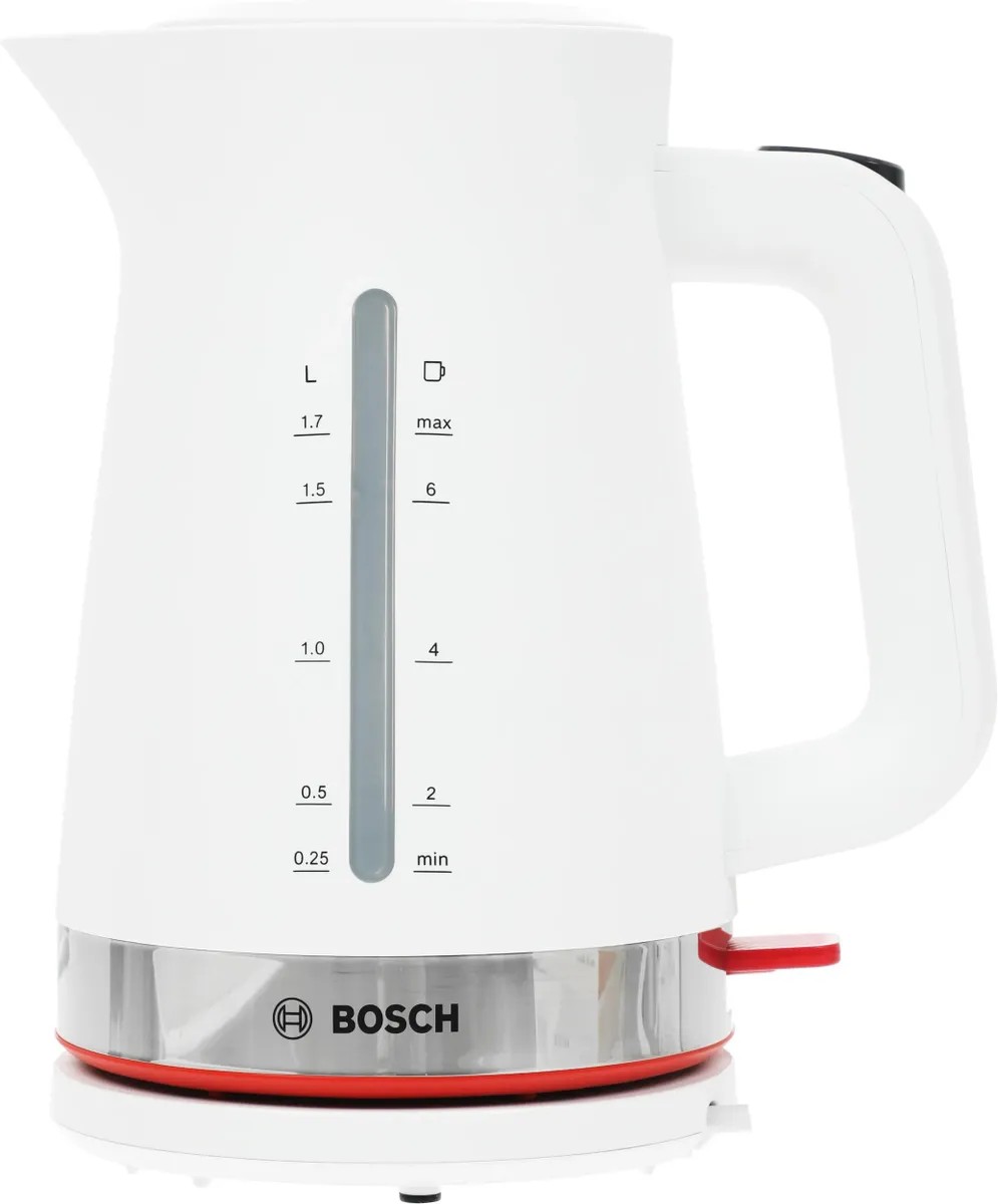 Изображение Электрический чайник Bosch TWK4M221 (2400 Вт/1,7 л /пластик/красный, белый)