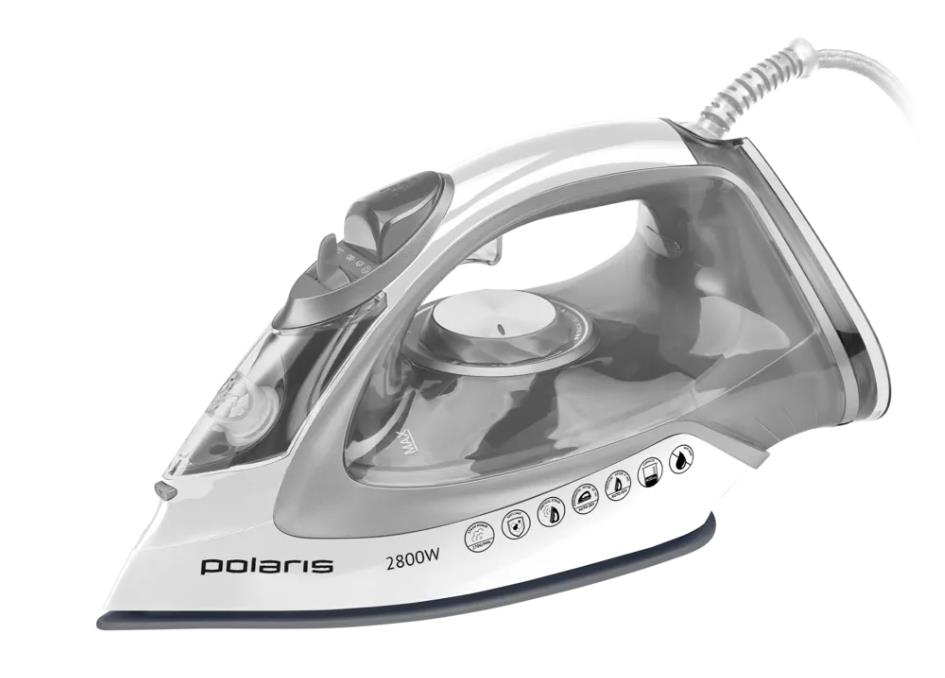 Изображение Утюг Polaris PIR-2821AK (2800Вт,кер,автоотк.3М) (2800 Вт/серебристый, белый)