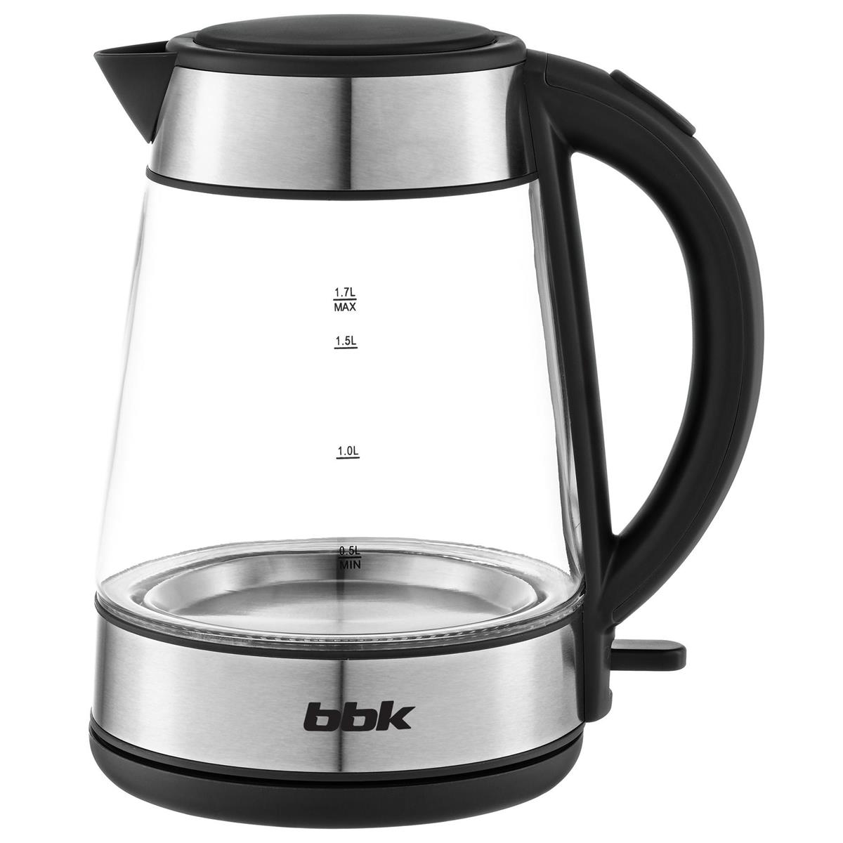 Изображение Электрический чайник BBK EK1717 (2200 Вт/1,7 л /стекло/прозрачный, черный)