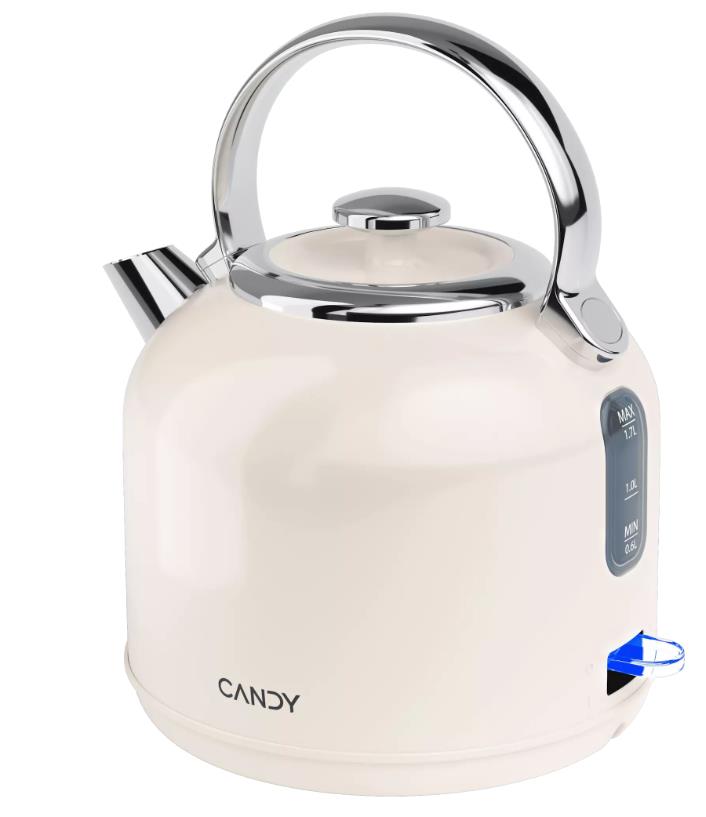 Изображение Электрический чайник Candy CK-205  (2200 Вт/1,7 л /нержавеющая сталь/слоновая кость)