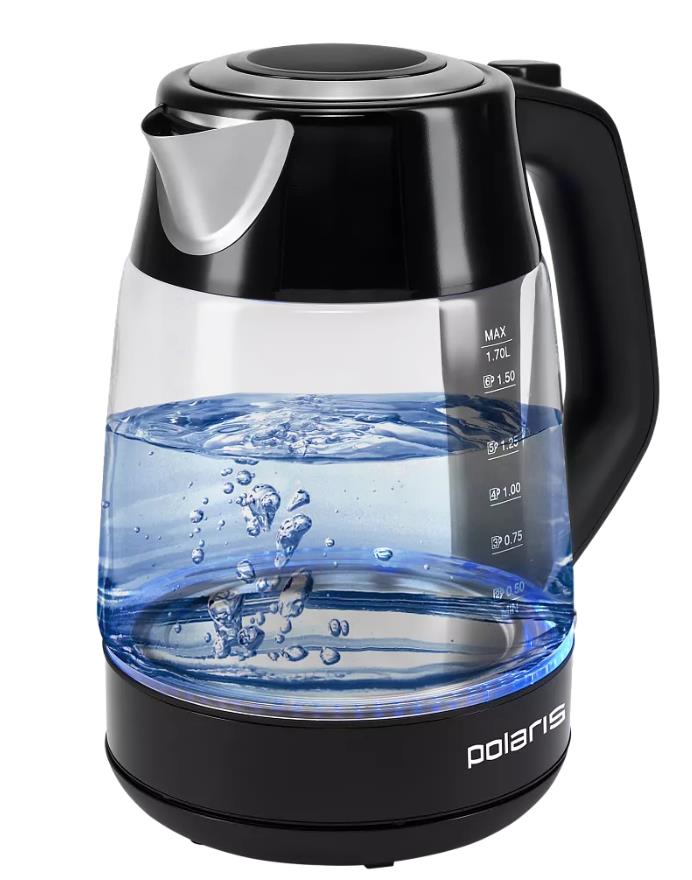 Изображение Электрический чайник Polaris PWK 1760CGL  (2200 Вт/1,7 л /стекло/черный)