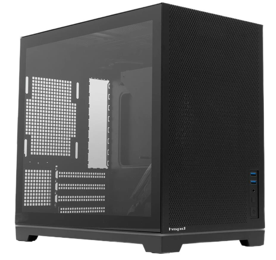 Изображение Корпус HSPD M211-TGBK Black (mATX, Mini-ITX, черный, без БП)/(M211-TGBK)
