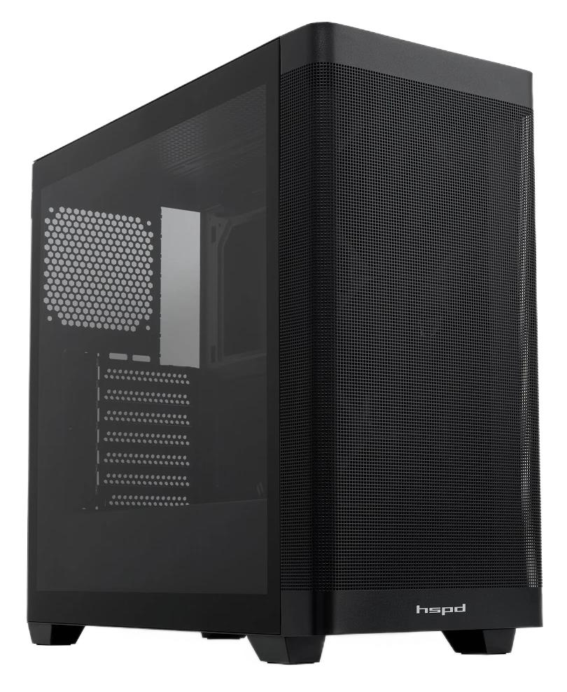Изображение Корпус HSPD M740-TGBK Black (mATX, ATX, Mini-ITX, EATX, черный, без БП)/(M740-TGBK)
