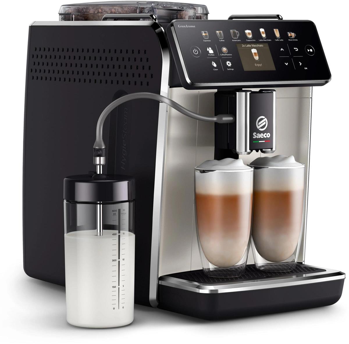 Изображение Кофемашина Saeco GranAroma SM6582/30 (1500 Вт /15 бар/черный, серый металлик)