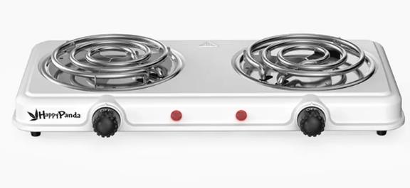 Изображение Плита настольная HAPPY PANDA HP-03W 2000Вт 132/132мм 2конф/спир (электрическая, эмалированная сталь, белый)