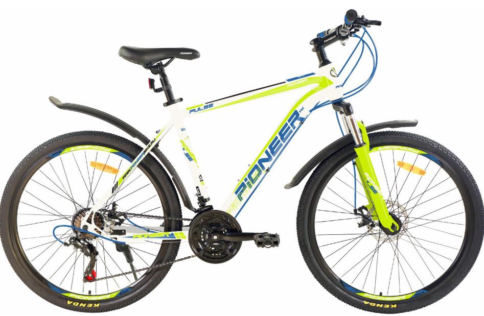 Изображение Велосипед Pioneer Pulse 26 (белый, синий, зеленый/26 "/16.0 ")-2021 года